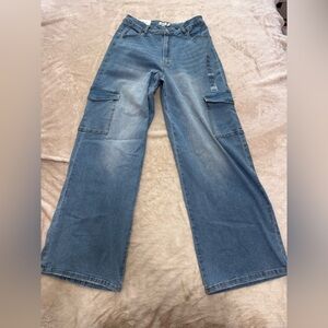 Rue21 Denim High-Rise Cargo Pants